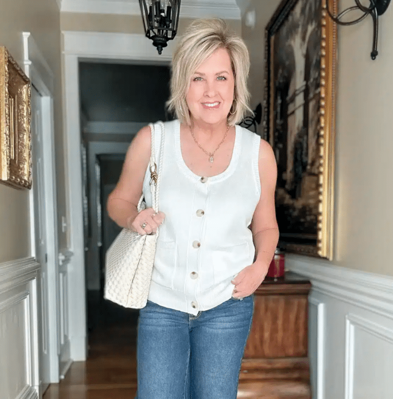 The Best Tops To Wear To Survive The Heat tania stephens 50 is not old fashion blogger vest